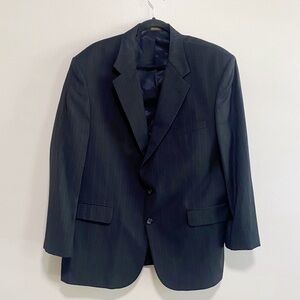 Men's Oscar De La Renta Black Wool Blazer Size 46R